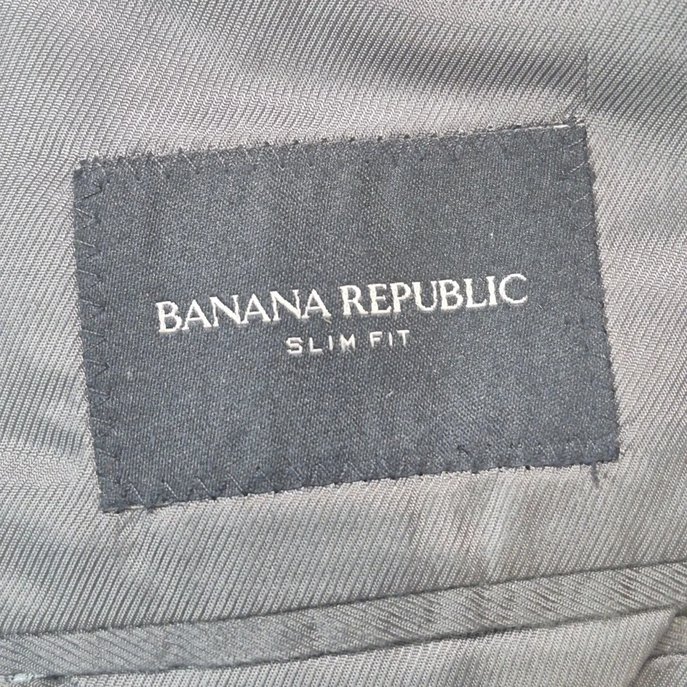 Banana Republic Blazer Mens 40R Gray Herringbone Wool Alpaca Blend Slim Fit